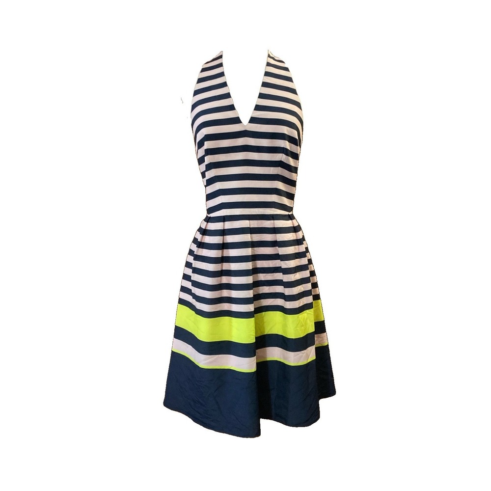 Ted Baker Sarera Candy Bar Stripe Halter Dress Sz 2 Us 6 Pink Blue Wedding Guest